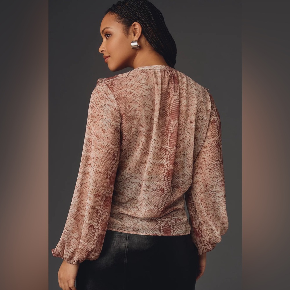 Long-Sleeve Ruffled Blouse - Picture 8 of 11